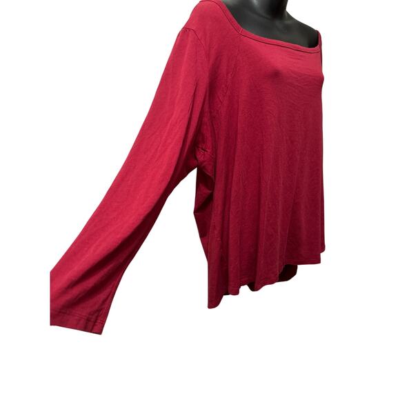 Lane Bryant 2X Burgundy Soft Blouse - Picture 2 of 4
